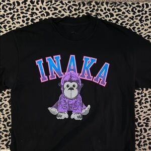 INAKA Black T-Shirt with Purple Gorilla Graphic